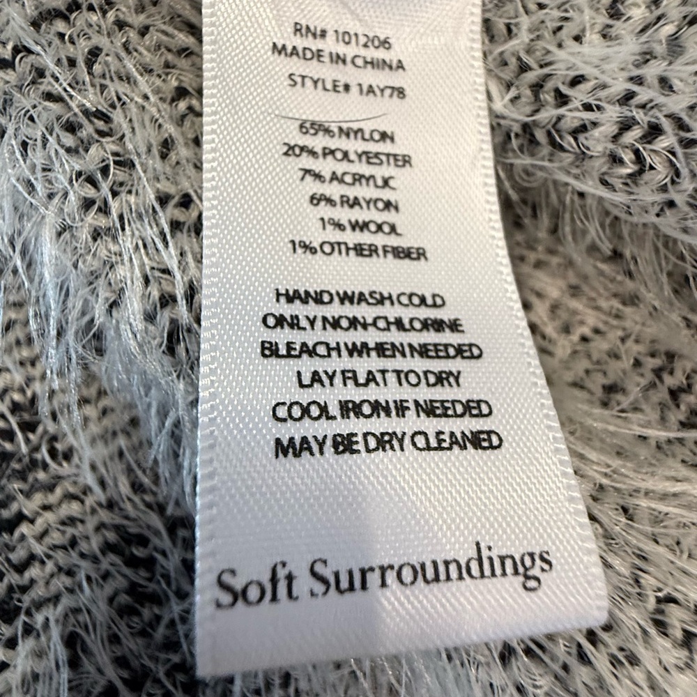 Soft Surroundings long line cardigan faux fur southwestern pattern OS - Picture 8 of 12
